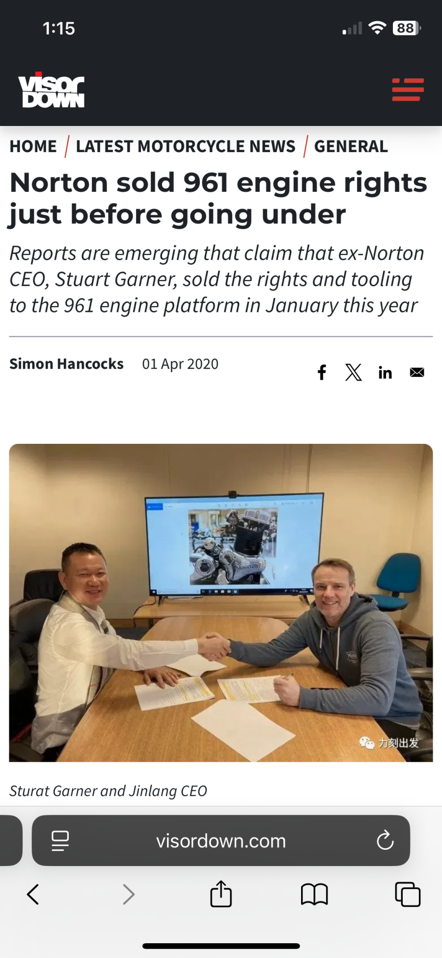 What's happening at Norton? Sale to TVS, massive investment, new bikes...