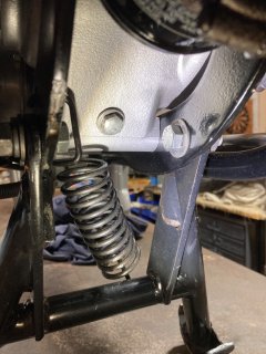 Center stand defect causing bike to list to starboard