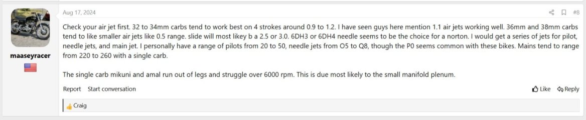 36mm Mikuni --- 850 Norton