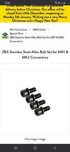 AMAL Bowl Drain Plugs