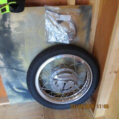 Front wheel/ brake assembly for a Norton Commando plus 50.00 shipping.