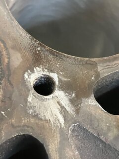 Damaged center bolt hole on cylinder barrel