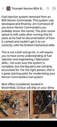 Jim Comstock fuel injection for sale
