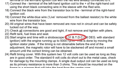 Timing setup for a new Boyer Bransden MK3 electronic ignition system on a MKIII Commando Timing setup for a new Boyer Bransden MK3 electronic ignition system on a MKIII Commando