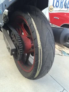 My 10,000 mile DUNLOP rear tyre(tire)