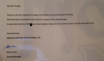 Norton engine numbers 1971