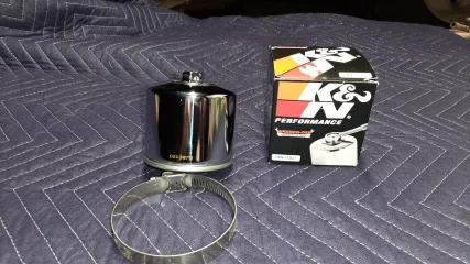 Chrome K&N oil filter