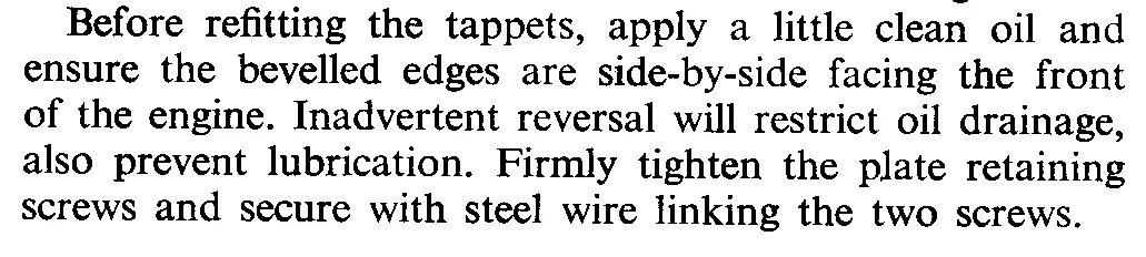 Which way does the lifter chamfer edge face?